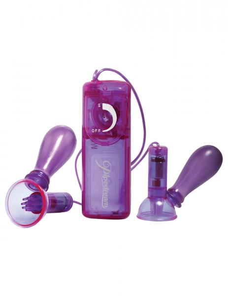 Fetish Fantasy Vibrating Nipple Pumps Purple - Secret Garden