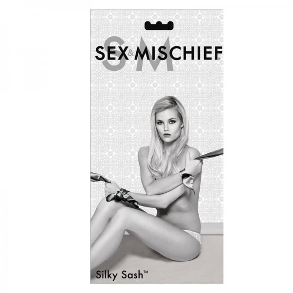 Sex And Mischief Silky Sash Restraints Black - Secret Garden