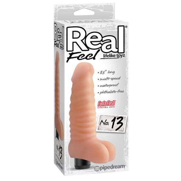 Real Feel No 13 Beige Vibrating Dildo - Secret Garden
