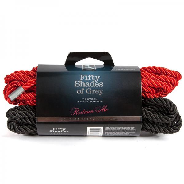 Fifty Shades Of Grey Restrain Me Bondage Rope Twin Pack (1 Red/ 1 Black) - Secret Garden
