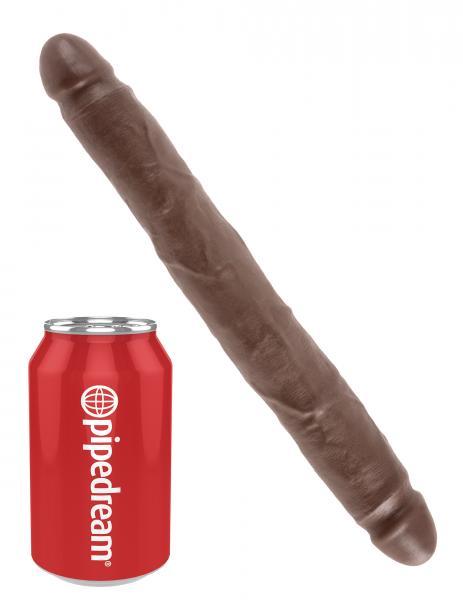 King Cock 12in Slim Double Dildo - Brown - Secret Garden