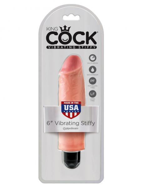 King Cock 6 inches Vibrating Stiffy Beige - Secret Garden