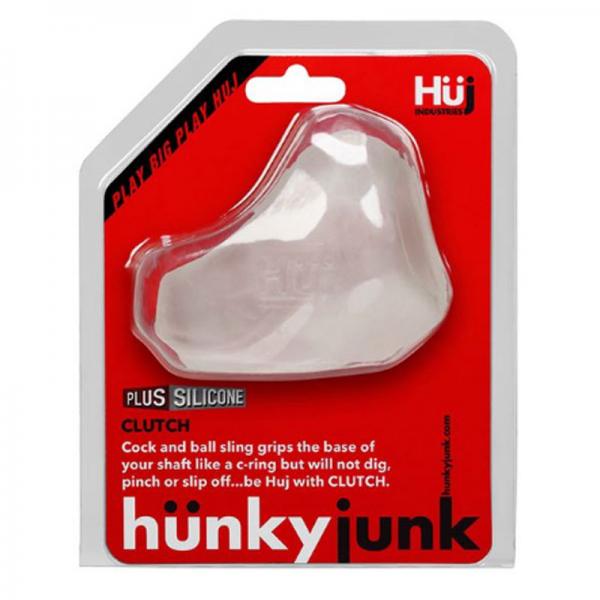 Hunkyjunk Clutch Cock & Ball Sling Ice Clear - Secret Garden