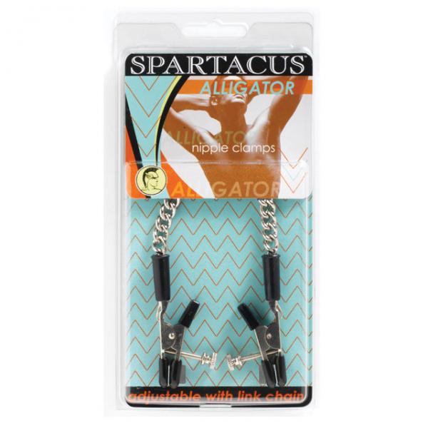 Spartacus Adjustable Nipple Clams With Curbed Chain Rubber Tipped - Secret Garden