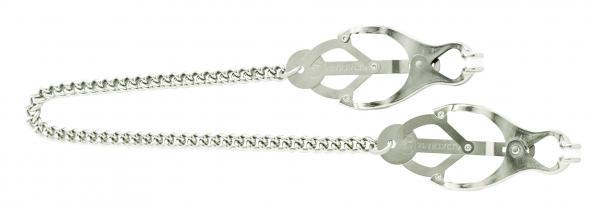 Endurance Butterfly Nipple Clamps With Link Chain - Silver - Secret Garden