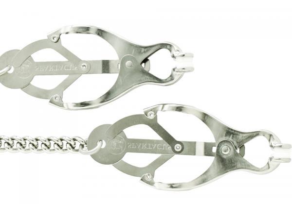 Endurance Butterfly Nipple Clamps With Link Chain - Silver - Secret Garden