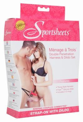 Menage A Trois Double Penetration Harness & Dildo Set