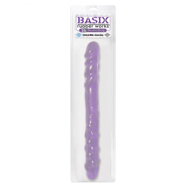 Basix Rubber Works 16 inches Double Dong Purple - Secret Garden