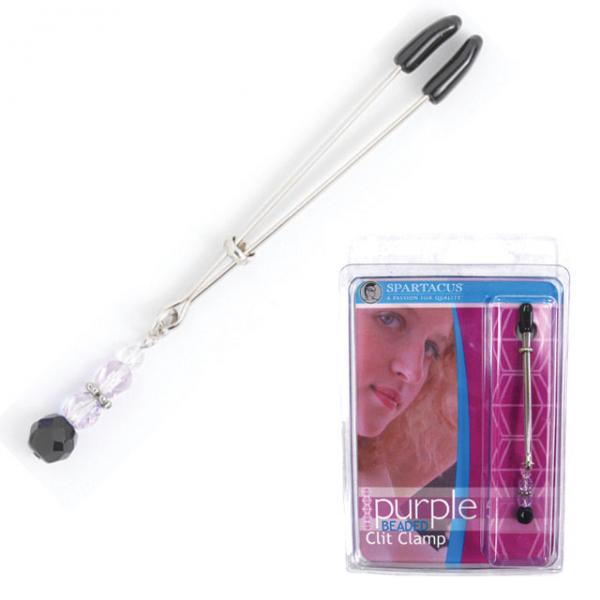 Tweezer Clit Clamp With Purple Bead - Secret Garden