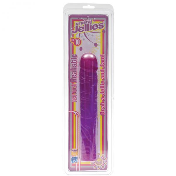 Crystal Jellies 10in Classic Dildo - Purple