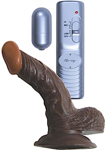 All American Whopper 5 inches Vibrating Dildo, Balls Brown - Secret Garden