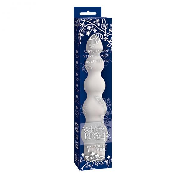 White Nights 7 inches Ribbed Vibrator - Secret Garden