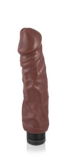 X5 Realistic Hard On 9 inches Vibrating Dildo - Brown - Secret Garden