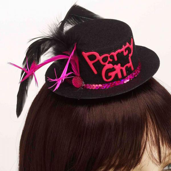 Party Girl Mini Hat Hair Clip-blk - Secret Garden