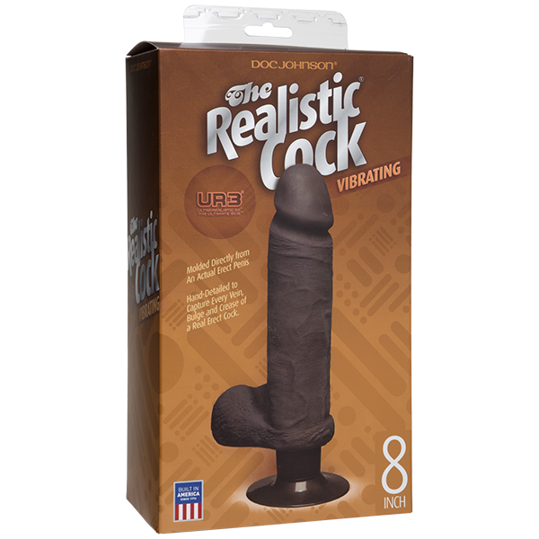 The Vibro Realistic Cock UR3 Vibrator 8 Inch - Brown - Secret Garden