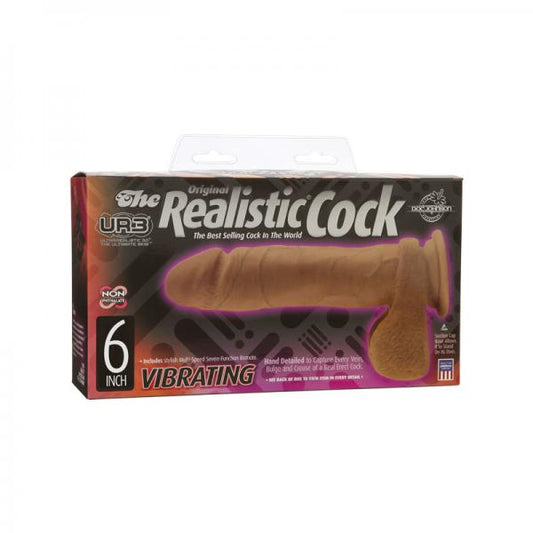 The Realistic Cock - Ur3 - Vibrating 6 Inch Brown - Secret Garden