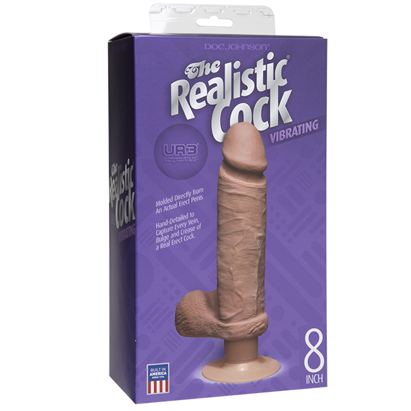 The Vibro Realistic Cock UR3 Vibrator 8 Inch - Tan - Secret Garden