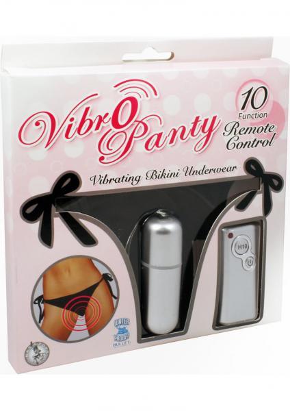 Vibro Panty Bikini 10 Function Remote Control Waterproof O/S - Black - Secret Garden