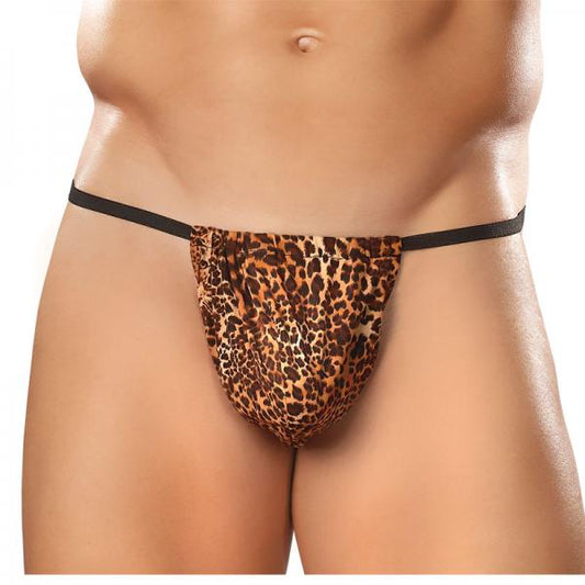 Male Power Animal Posing Strap Brown Leopard O/S - Secret Garden