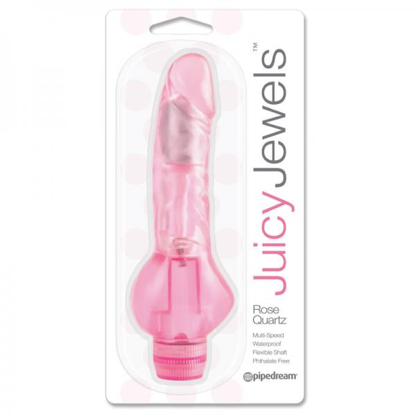 Juicy Jewels Rose Quartz Pink Realistic Vibrator - Secret Garden