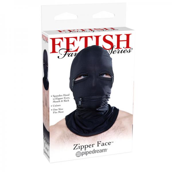 Fetish Fantasy Black Zipper Face Hood O/S - Secret Garden