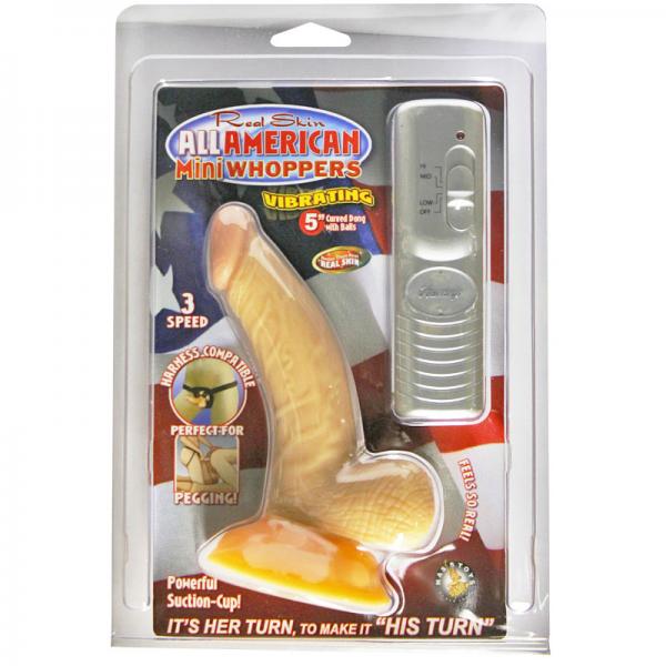 All American Mini Whoppers 5in Curved Vibrating Dong - Secret Garden