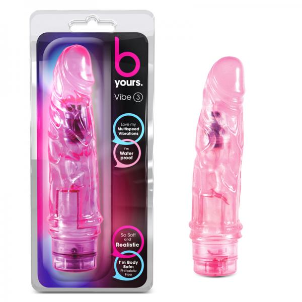 B Yours Cock Vibe 3 Pink Realistic Vibrating Dildo - Secret Garden