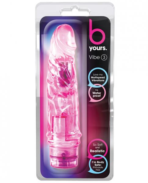 B Yours Cock Vibe 3 Pink Realistic Vibrating Dildo - Secret Garden