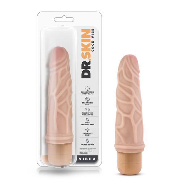 Dr Skin Cock Vibe 3 Realistic Dildo Beige - Secret Garden