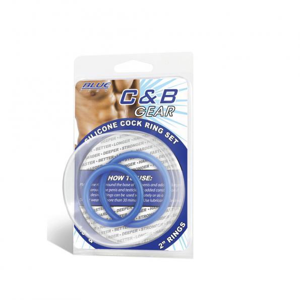 C & B Gear Silicone Cock Ring Set Blue - Secret Garden