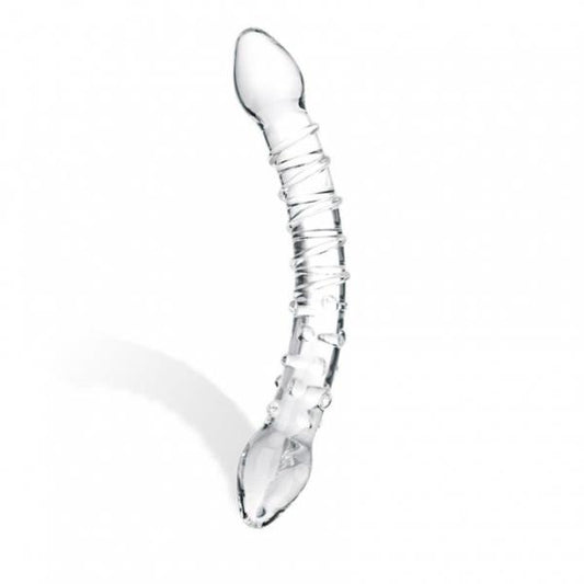 Glas Double Trouble Glass Dildo Clear - Secret Garden