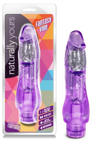 Fantasy Vibe 8.5 inches Vibrating Dildo Purple - Secret Garden