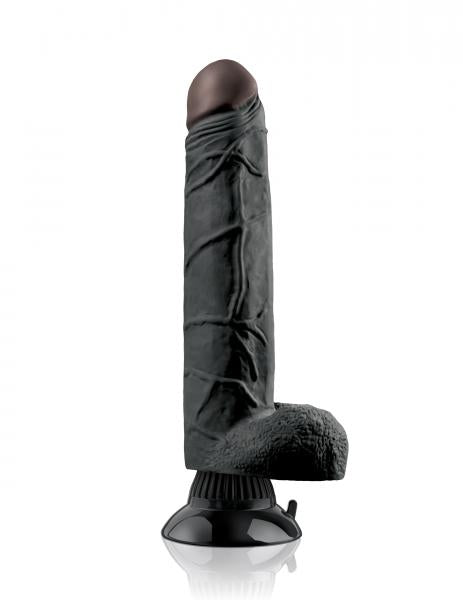 Real Feel Deluxe No 7 Black Vibrating Dildo - Secret Garden