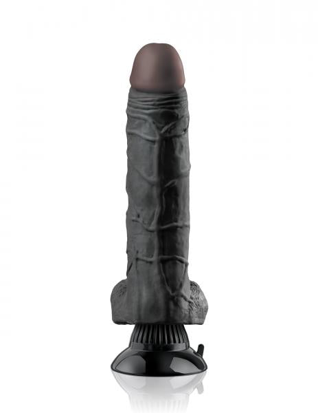 Real Feel Deluxe No 7 Black Vibrating Dildo - Secret Garden