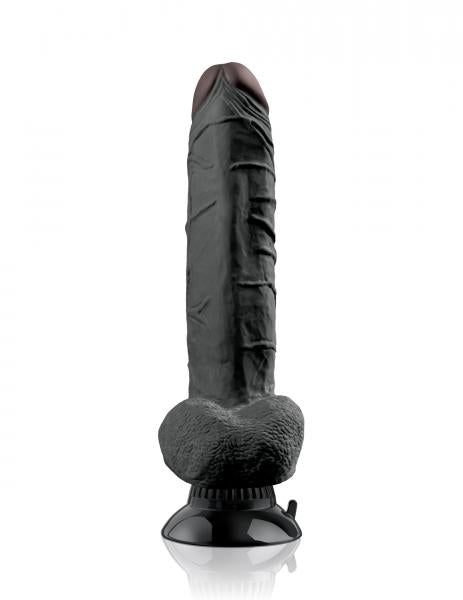 Real Feel Deluxe No 7 Black Vibrating Dildo - Secret Garden