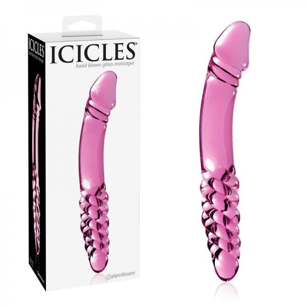 Icicles No 57 Glass Double Dildo Pink - Secret Garden