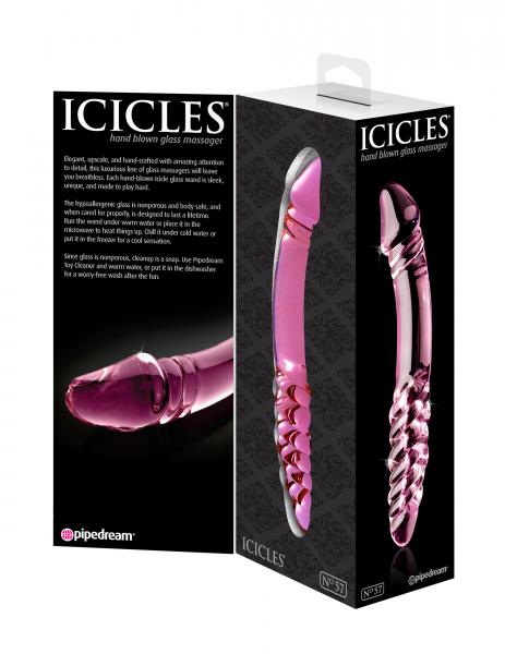 Icicles No 57 Glass Double Dildo Pink - Secret Garden