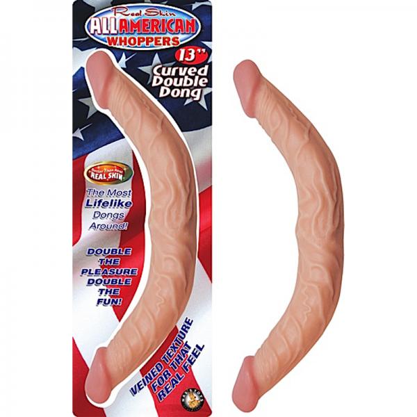 All American Whopper 13in Curved Double Dong - Secret Garden