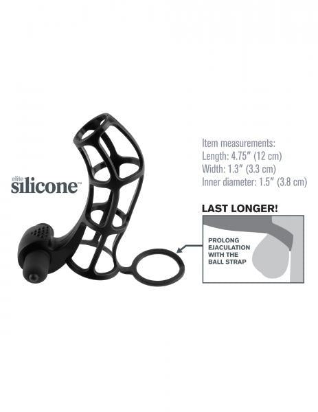 Deluxe Silicone Power Cage - Black - Secret Garden