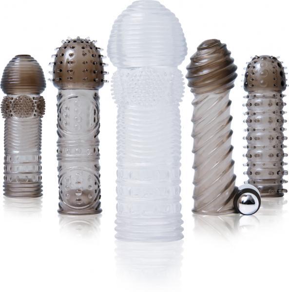 Vibrating Penis Sleeve Kit Smoke/Clear - Secret Garden