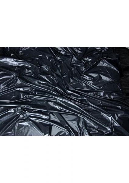 Lux Fetish Vinyl Bed Sheet California King Flat Black - Secret Garden