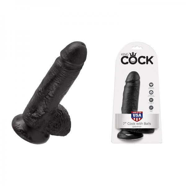 King Cock 7 Inches Cock Balls Black