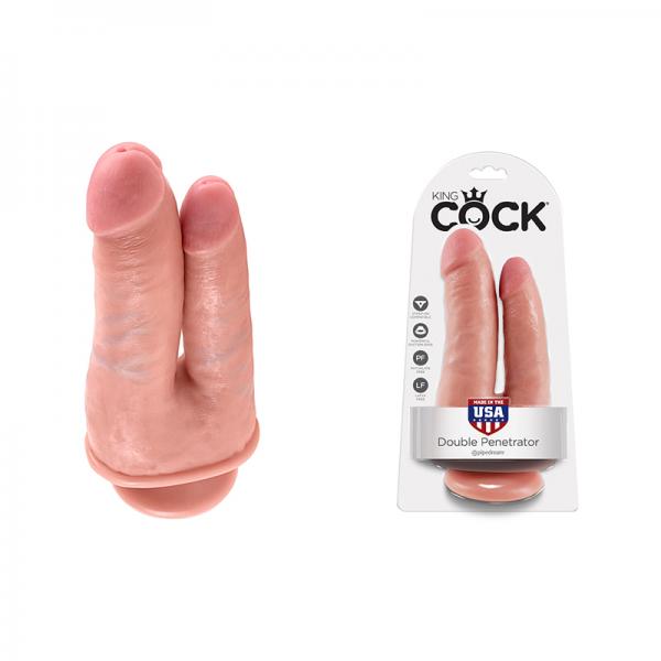 King Cock Double Penetrator Dildo Beige - Secret Garden