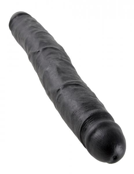 King Cock 12in Slim Double Dildo - Black - Secret Garden