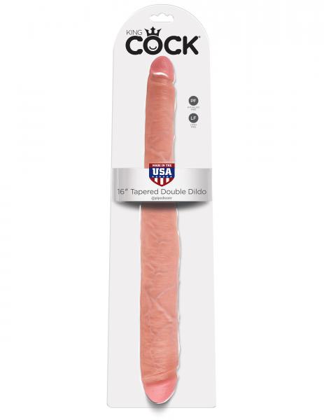 King Cock 16in Tapered Double Dildo - Beige - Secret Garden