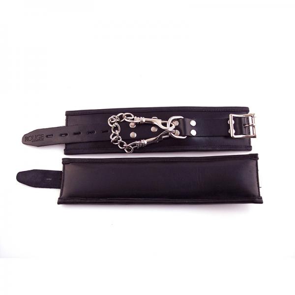 Rouge Padded Leather Wrist Cuffs Black - Secret Garden