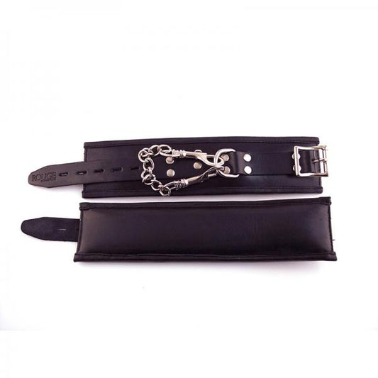 Rouge Padded Leather Wrist Cuffs Black - Secret Garden