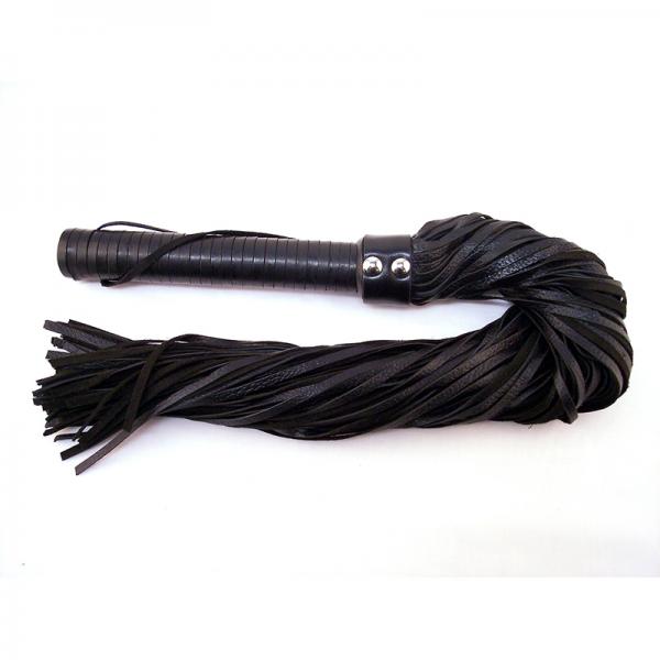 Rouge Long Suede Flogger Leather Handle Black - Secret Garden