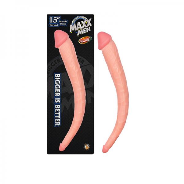 Maxx Men Curved Double Dong 15 inches - Beige - Secret Garden