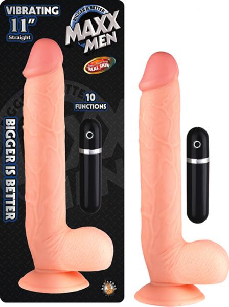 Maxx Men Vibrating 11 inches Straight Dong Beige - Secret Garden